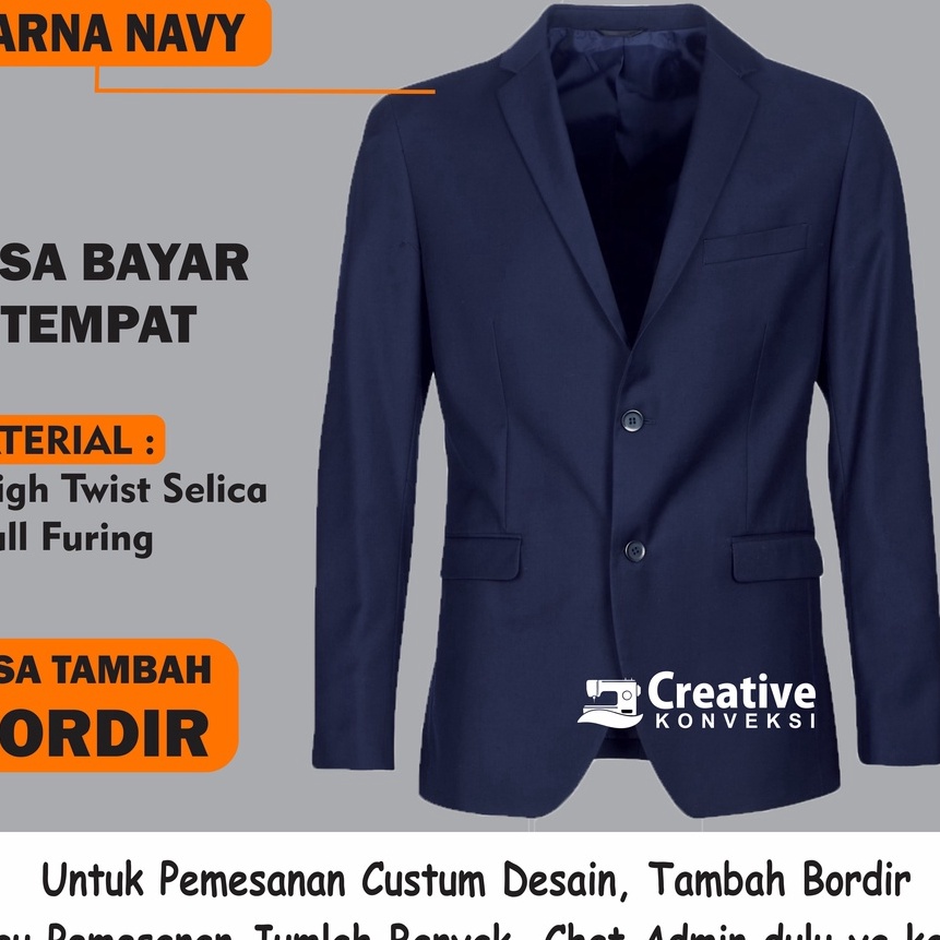 HJ6 Jas Almamater warna biru dongker  navy Jas Sekolah blazer navy  jas pondok tren  jas sekolah