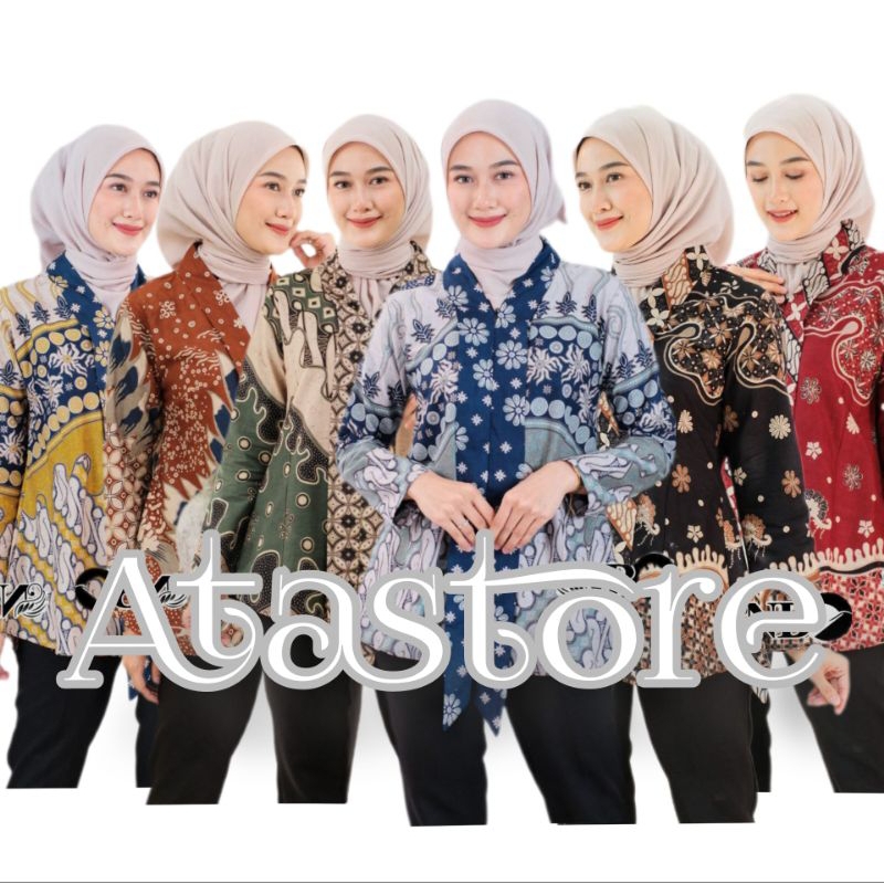 Kebaya Batik Modern | Blus Batik Kantor | Blus Kebaya | Atasan Wanita M L XL XXL