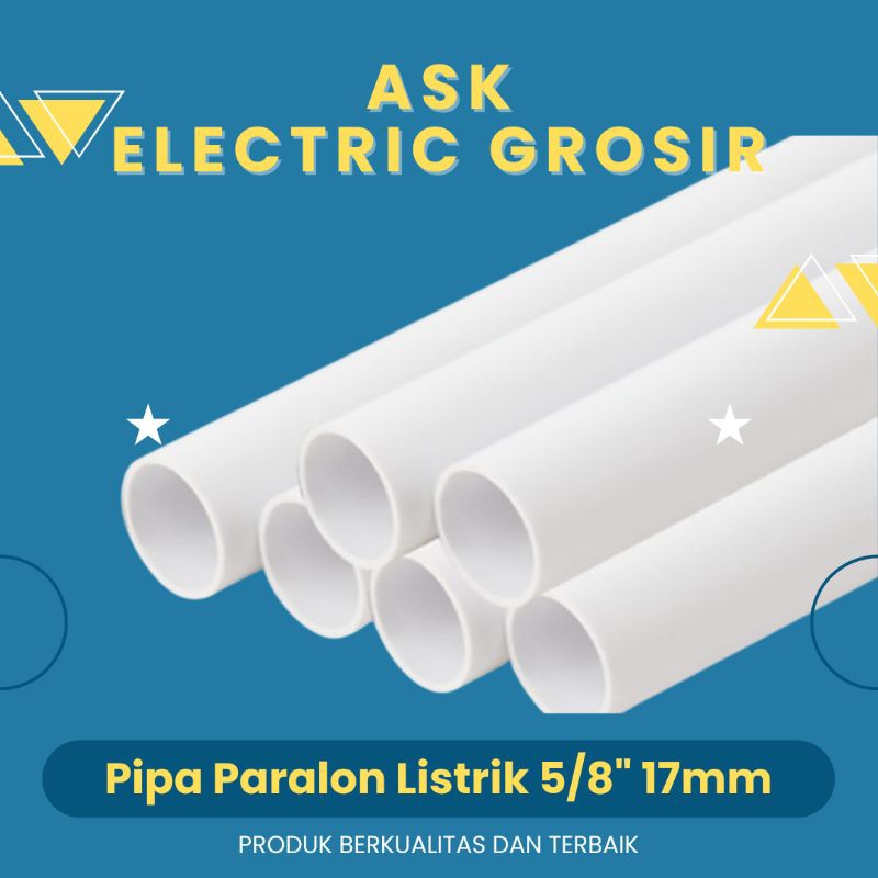 50 ROLL Pipa Paralon Listrik 5/8 Inch 4 mtr Full/Pipa Listrik/Pipa 17mm/Paralon Listrik Outdoor Indo
