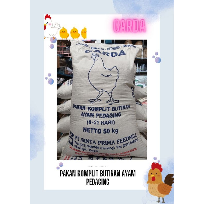 Pakan Ayam Garda GD-21 Sinta pakan komplit Butiran ayam pedaging