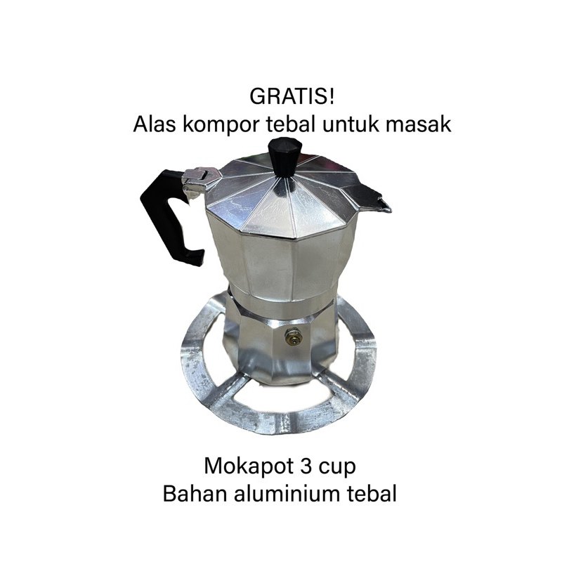 Moka pot aluminium / Espresso maker / Coffee maker 3 cup / 150ml