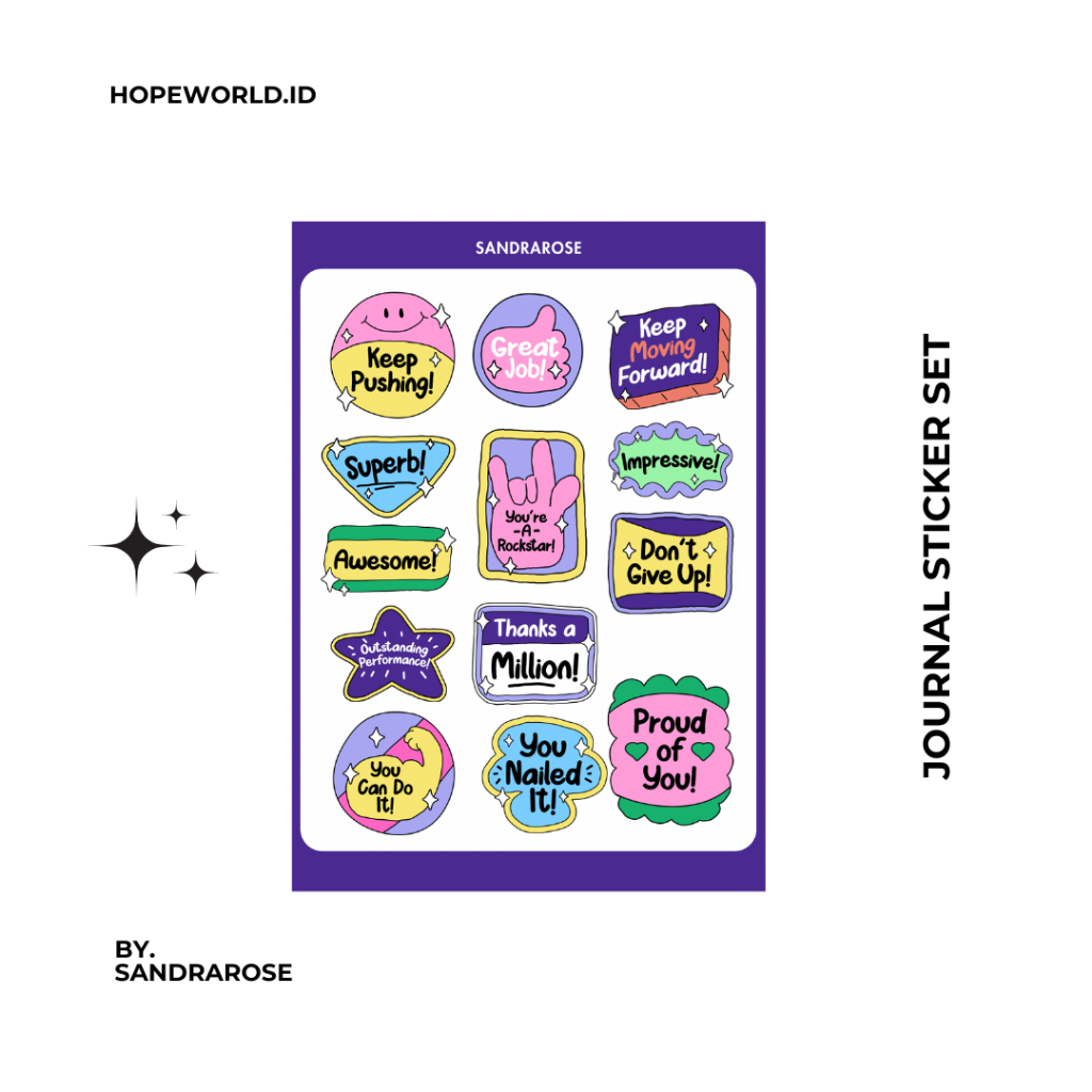 

[CUTTING] Affirmation Sticker Set Stiker Afirmasi Stiker Journal Scrapbook Stiker buku