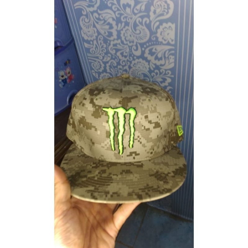 Topi Original MONSTER ENERGY CAMO X NEW ERA