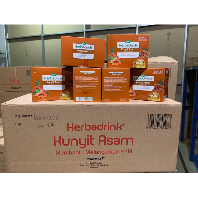 

Herbadrink Kunyit Asem isi 5 sachet minuman herbal.