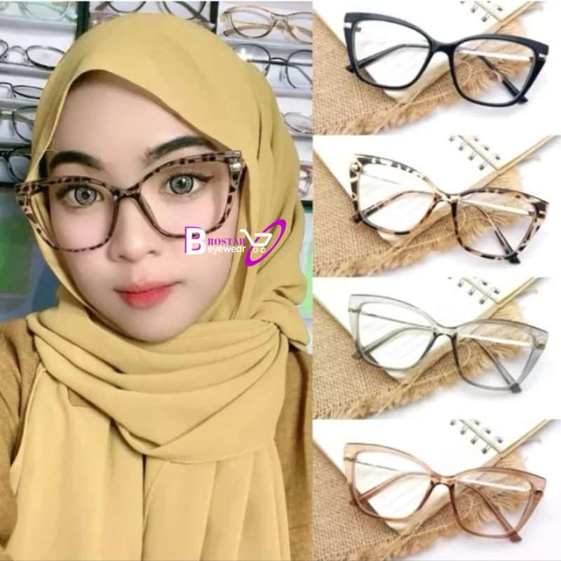 KACAMATA "CAT EYE" BAHAN KOKOH TANGKAI KAKI ADA PER BISA GANTI LENSA PHOTOCROMIC BLUERAY BLUECROMIC 