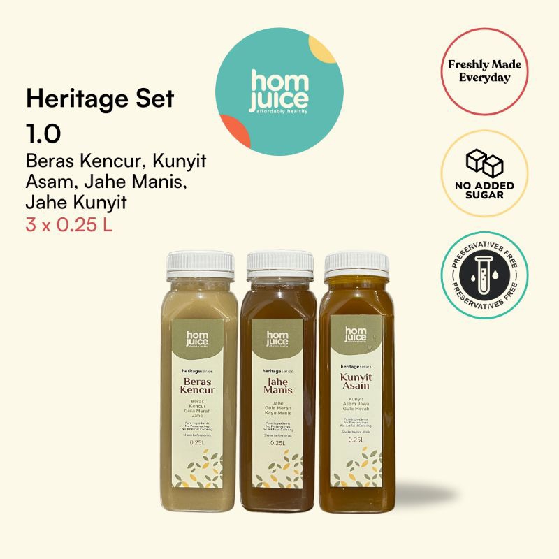 

Homjuice - Heritage Set 1.0 3 x 250 ml (Cold-Pressed Juice/Jus/Detox)