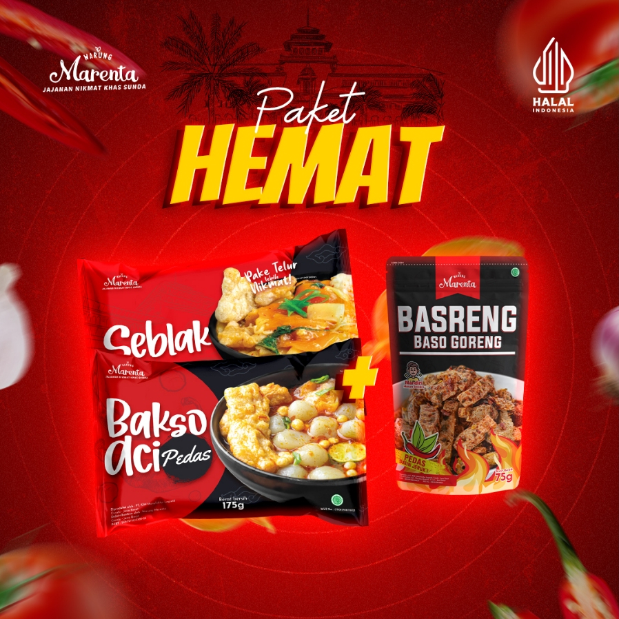 

PAKET HEMAT (BASO ACI PEDAS +SEBLAK + BASRENG PEDAS DAUN JERUK)