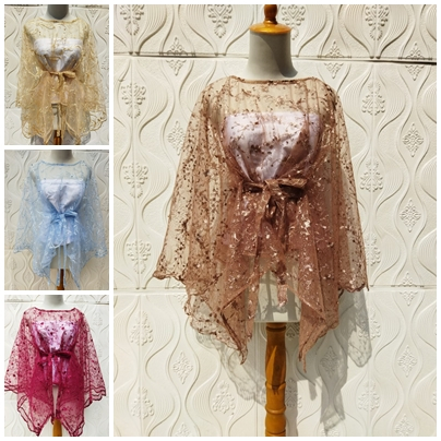 Baju Outer Brukat Pita Bunga Outer Kebaya Tille Tulle Pita Baju Kondangan Wanita Pesta Pernikahan El