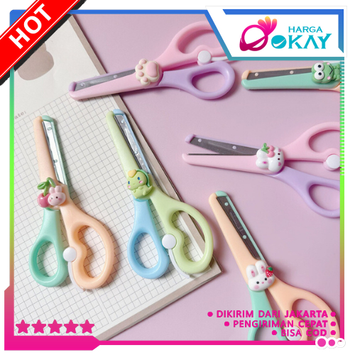 

HO Gunting Portabel Mini Scissors Gunting Lucu Alat Tulis Anak Sekolah Kartun Diy Motif Karakter Hewan Lucu