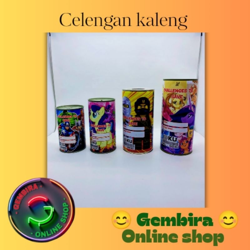 CELENGAN KALENG/CELENGAN TABUNG/CELENGAN TARGET UK-M