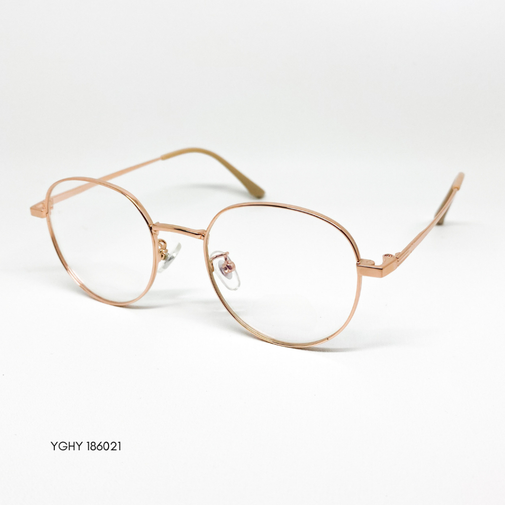 SuperEye Optic - Paket Bundling Frame + Lensa Clear Kacamata YGHY 186021 Kacamata titanium emas, kac