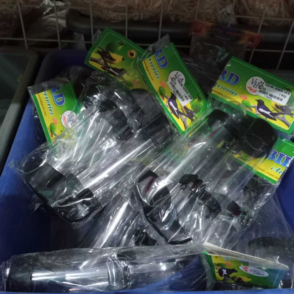 CEPUK WADAH PAKAN MINUM BURUNG DISPENSER TABUNG PANJANG CEPUK TEMPAT MAKAN PAKAN BURUNG