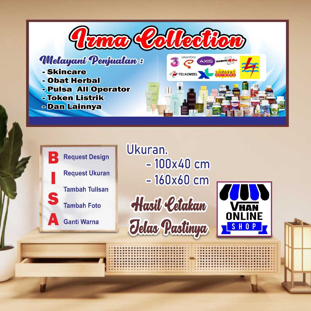 Custom Banner Spanduk MMT Toko Obat dan Toko Aksesoris