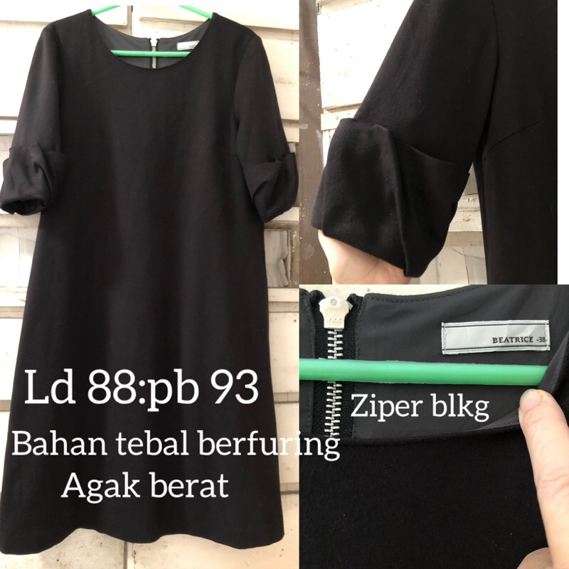 Dress midi polos warna hitam