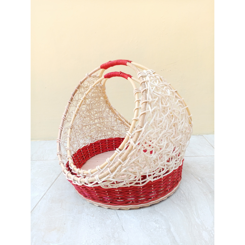 Keranjang Rotan/Keranjang Seserahan/Keranjang Penyimpanan Rotan Model Cincin 1 Set Isi 2