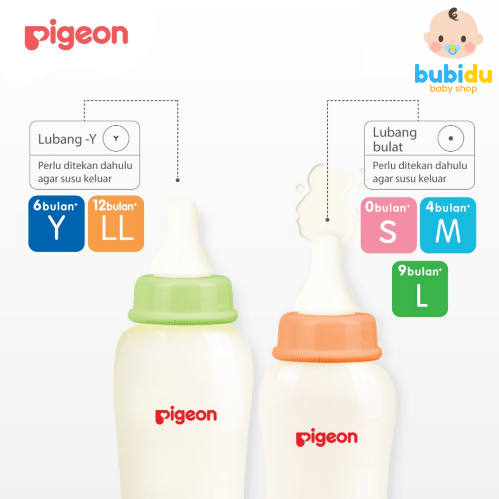 Moms Syafa Pigeon Peristaltic Nipple For Slim Neck Bottle Karet Pentil Dot Niple Pigeon 1 - 3Pcs