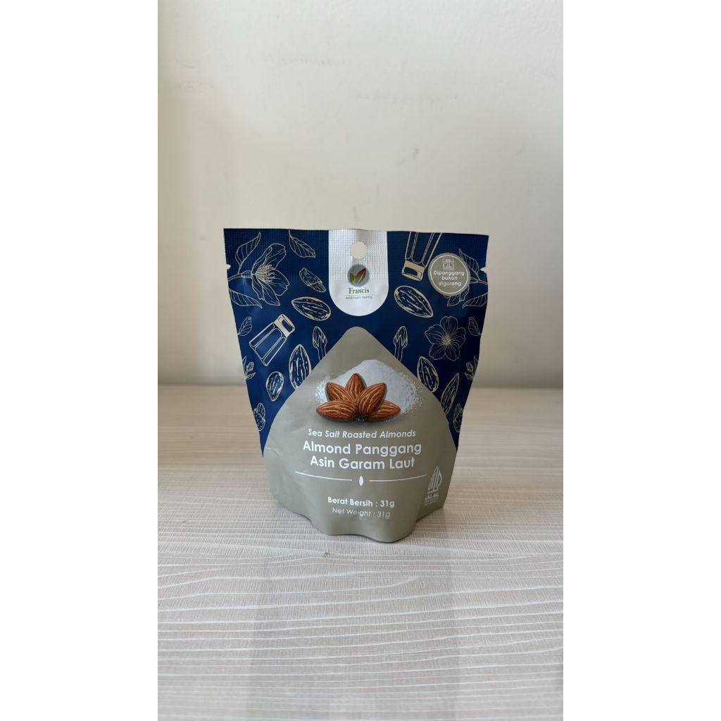 

Almond Panggang Asin Garam Laut Francis Organic 31 G
