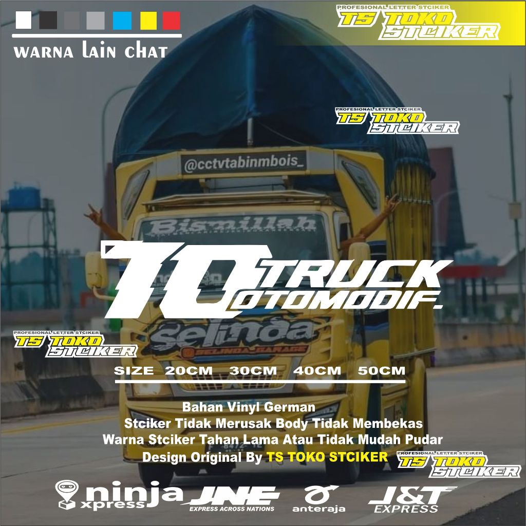 Stiker truk to truk otomodif cutting variasi kaca mobil pickup truk stiker truk otomodif kaca truk c