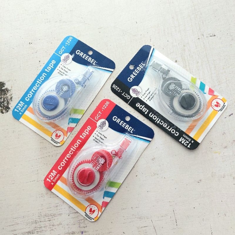 

GREEBEL Correction Tape GCT-1226 / Tip Ex Kertas Roll Pita Koreksi Pulpen
