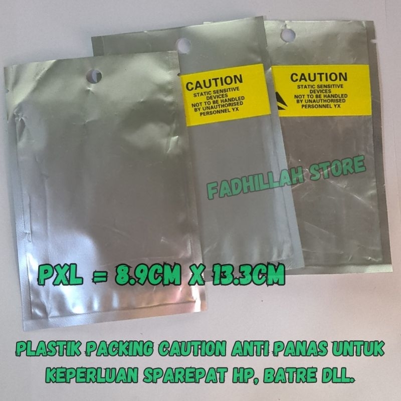 

Plastik Packing CAUTION Anti Panas Untuk Keperluan Sparepart HP/ Batre/ accessories dll PXL 8.9cm x 13.3cm