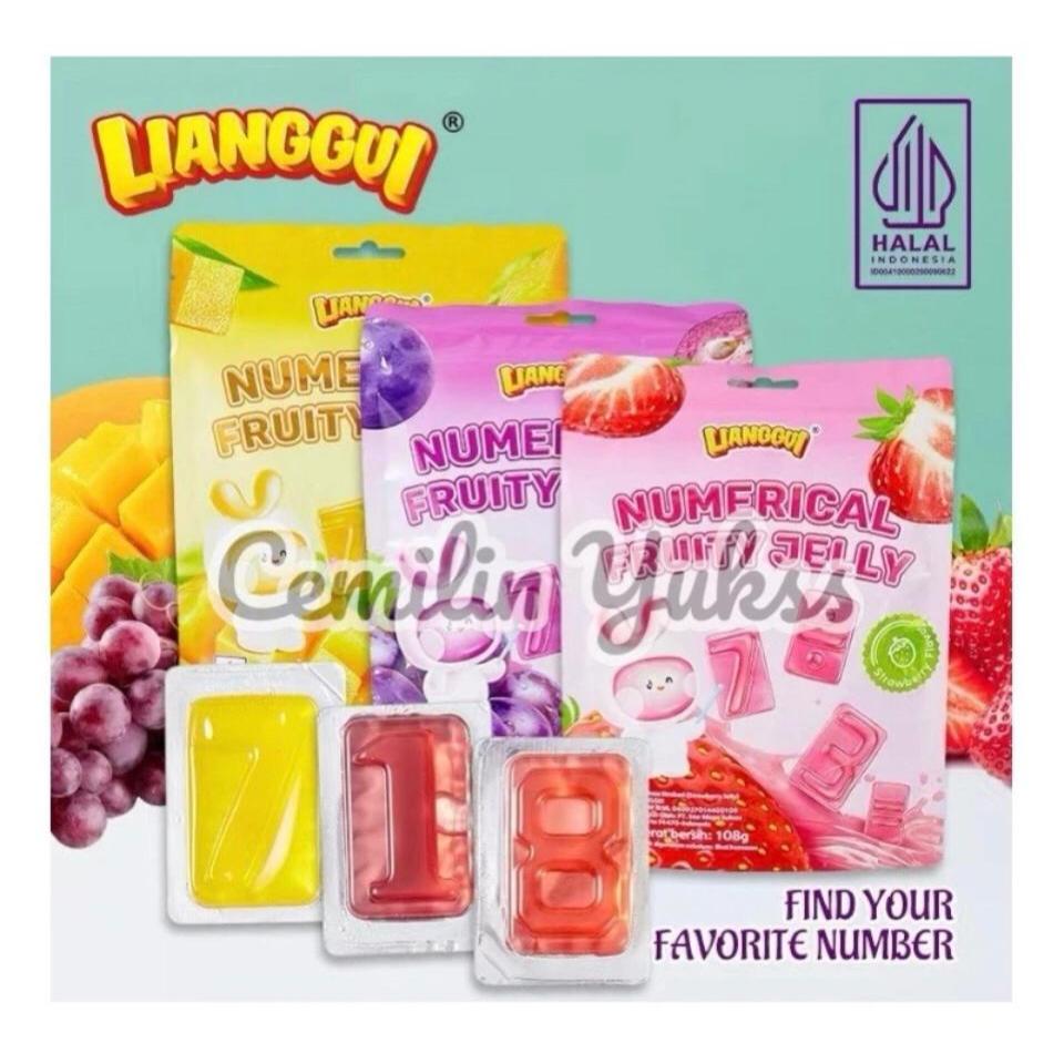 

NUMERICAL FRUIT JELLY ANGGUR/MANGGA/STRAWBERRY LIANGGUI (40BAG X 108GR)