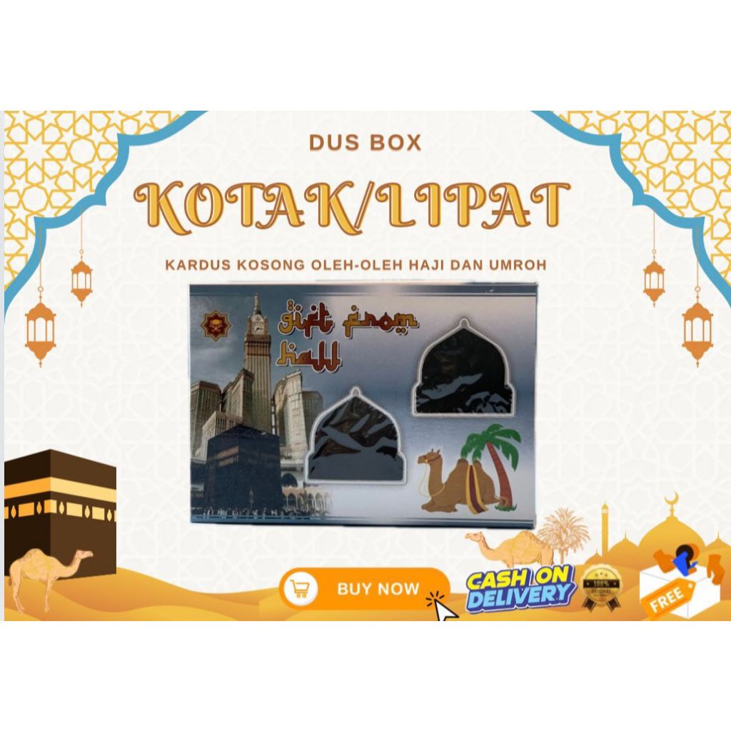 

DUS KOTAK/DUS LIPAT KEMASAN OLEH-OLEH HAJI & UMROH/ BOX OLEH-OLEH HAJI & UMROH ISi 50PCS