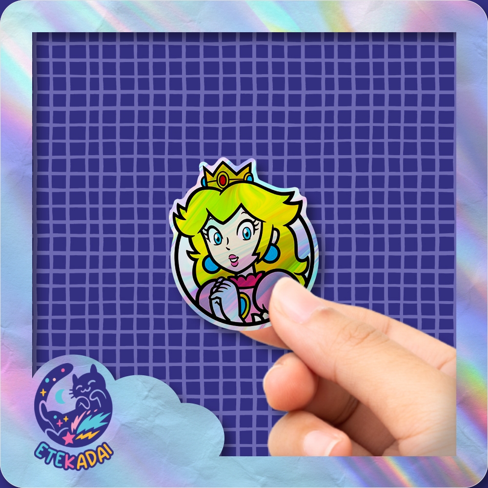 

Stiker Hologram Game Mario Kart Princess Peach