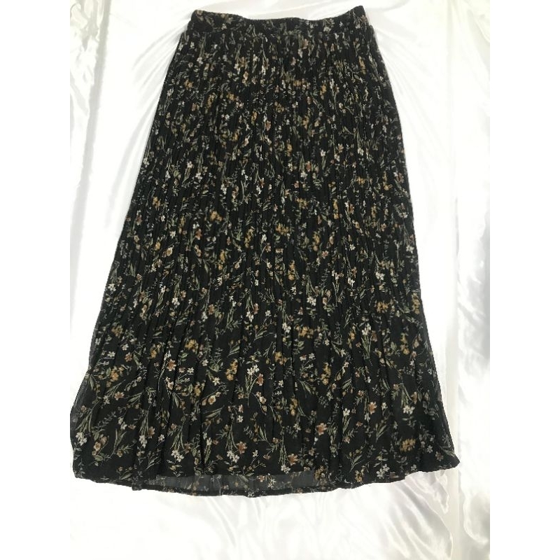 ROK PLISKET MOTIF BUNGA LILY FLOWER PREMIUM BANGKOK