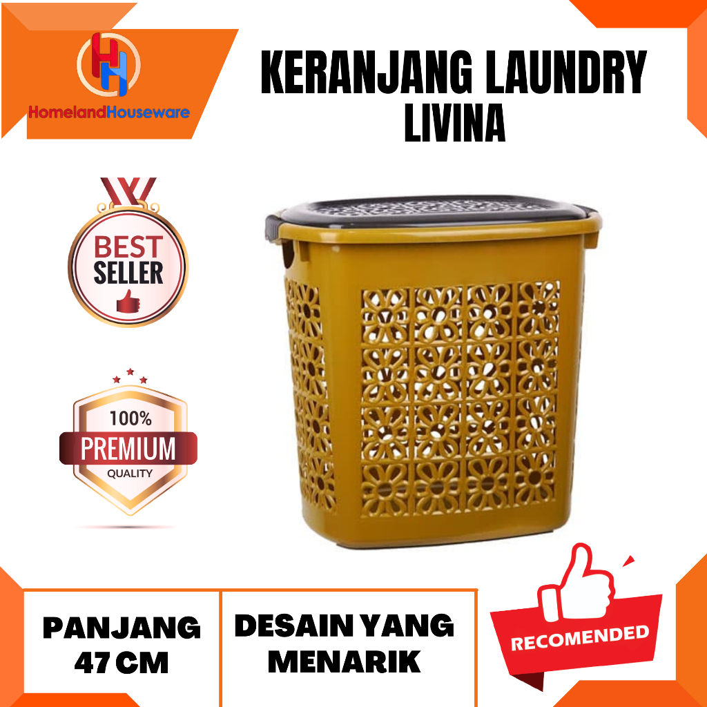 SIAP KIRIM-READY MADIUN/KERANJANG LAUNDRY LIVINA/KERANJANG LAUNDRY PLASTIK+TUTUP/TEMPAT BAJU KOTOR P