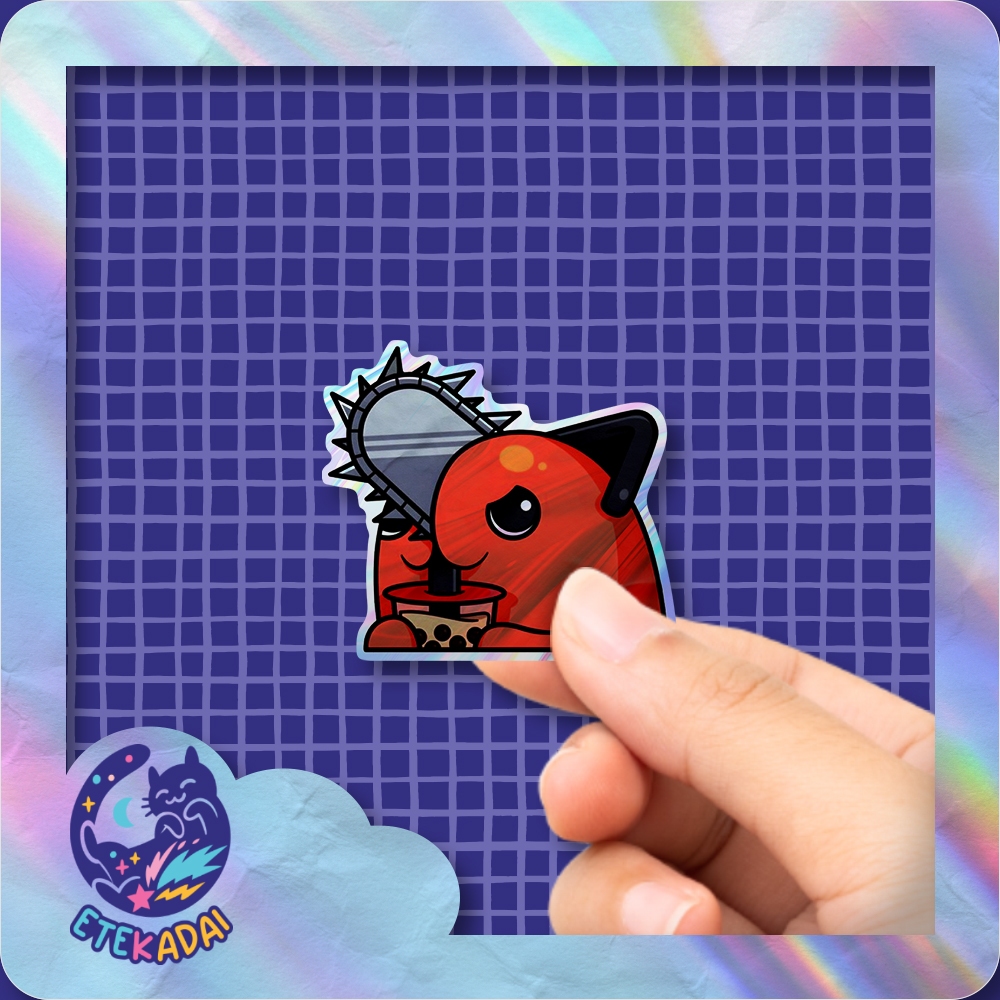 

Stiker Hologram Anime Chainsaw Man - Pochita