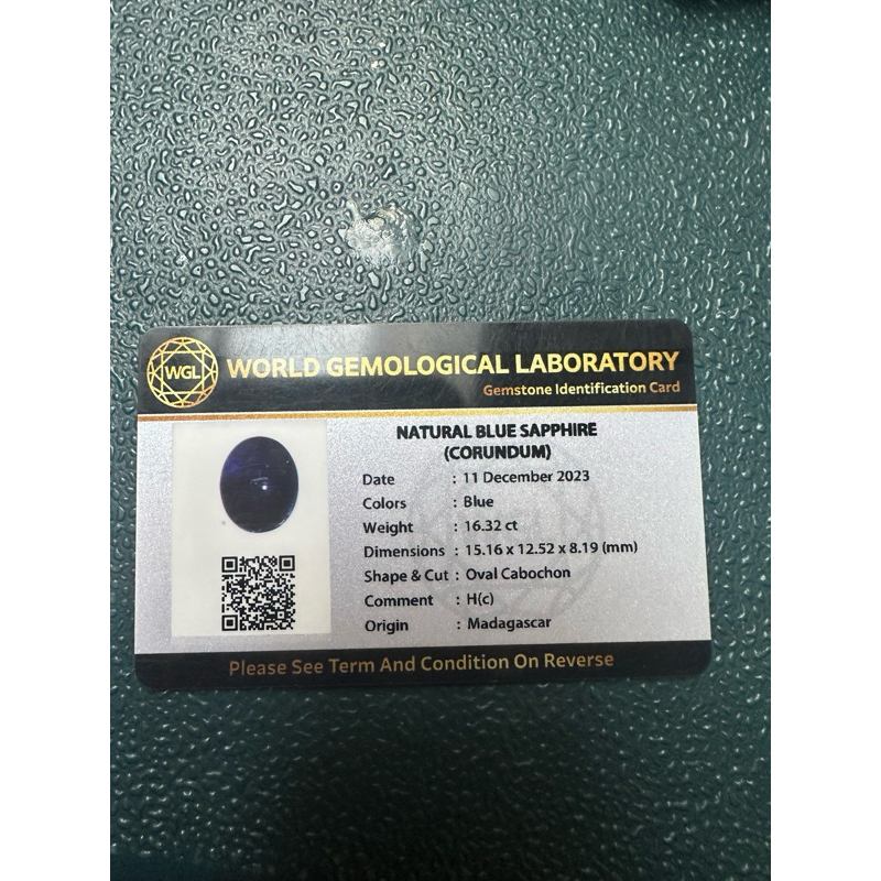 Natural Blue Sapphire ( corundum ct 16.32 jumbo )