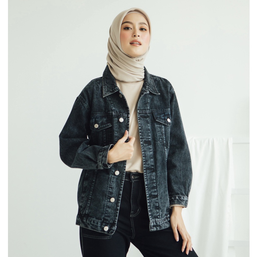 FG2 Geulisid ALINA OVERSIZE JEANS  JAKET JEANS  JAKET DENIM 2 warna Outerwear