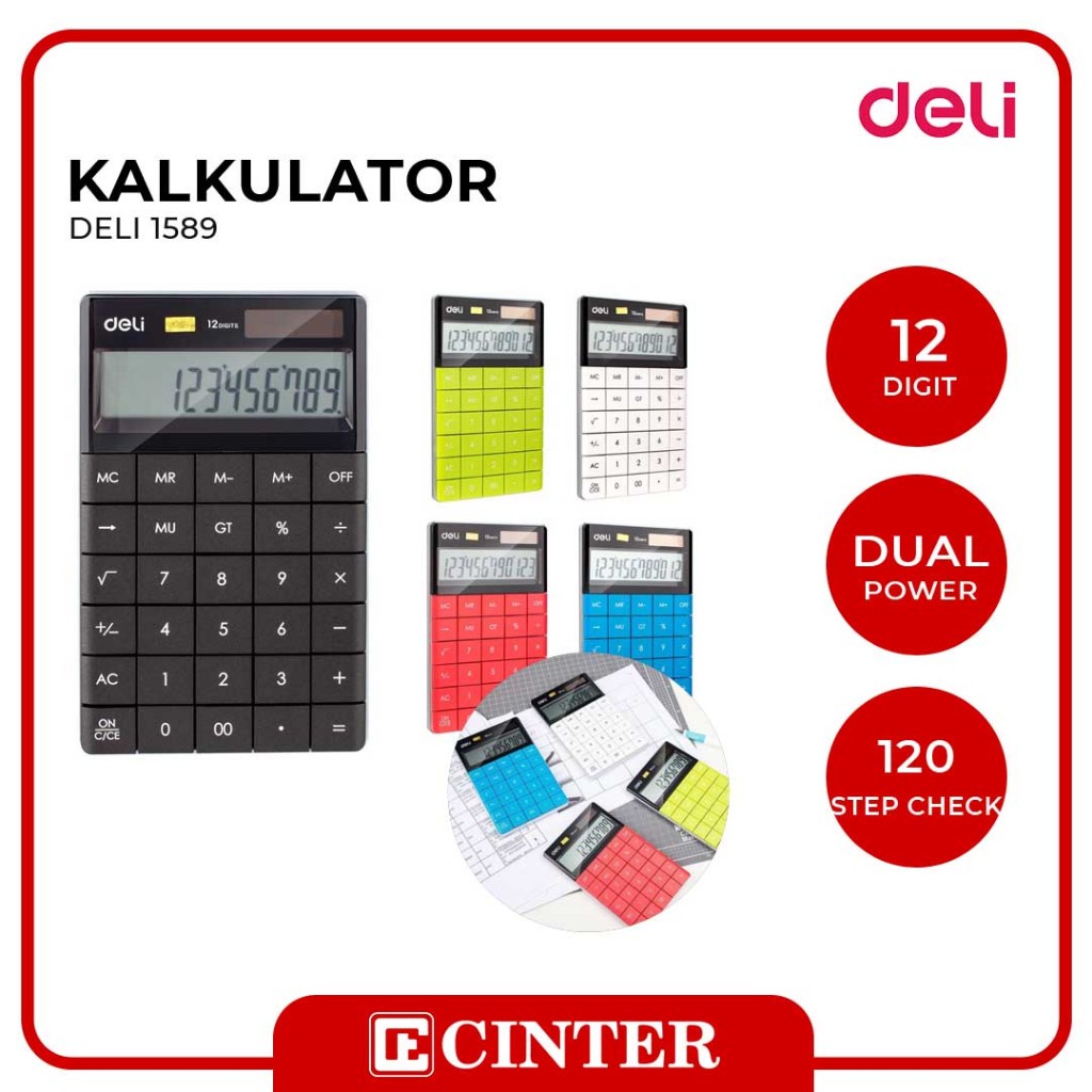 

DELI - KALKULATOR / ALAT BANTU HITUNG / CALCULATOR 12 DIGIT WARNA 1589