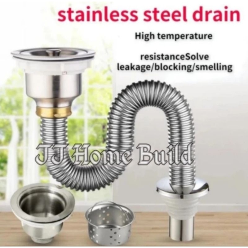 Selang Bak Cuci Piring Stainless  / Selang Bak Cuci Piring Plus Afur / Selang Pembuangan Wastafel Cu