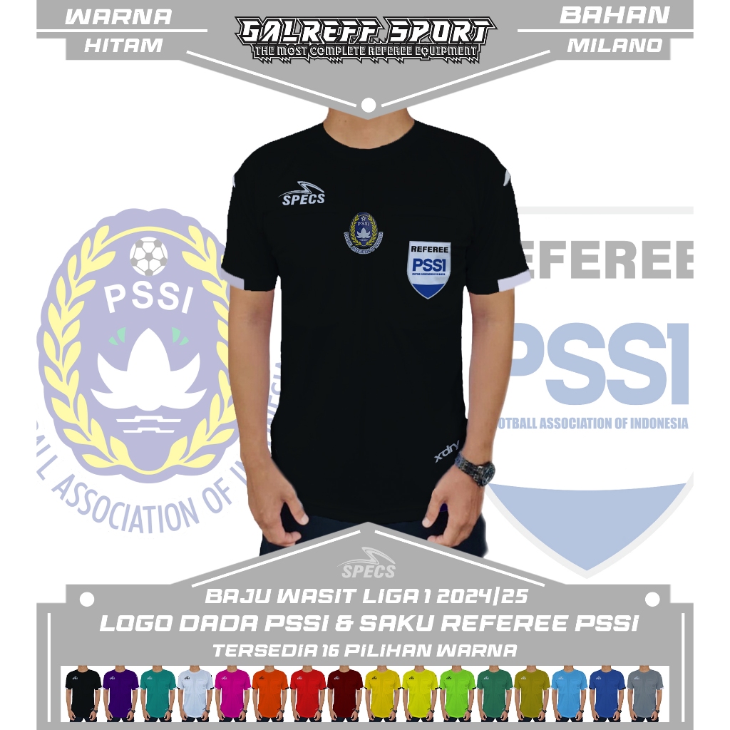 Baju Wasit LOGO DADA PSSI & SAKU REFEREE PSSI - SPECS LIGA 1 2024/25 ( 16 WARNA )