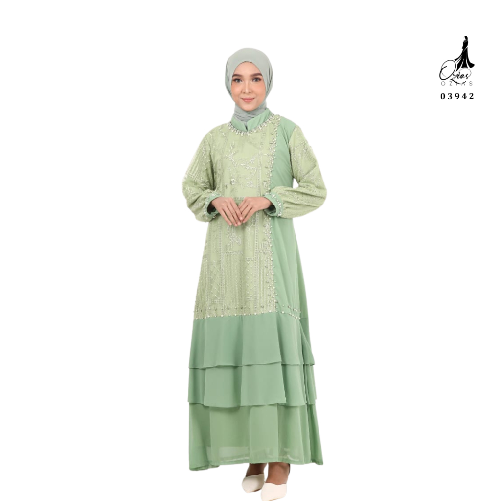 Ozias - Gamis Sifon Ceruty 03942 Ld 105 I Gamis Wisuda Muslimah I Gamis Lamaran Remaja