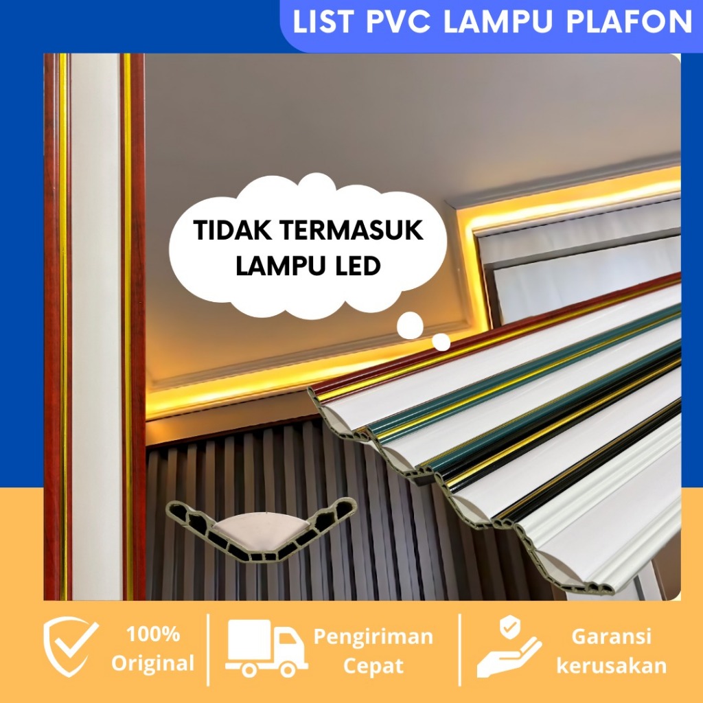 List Lampu Plafon PVC / List Gold / List Lampu LED Termurah