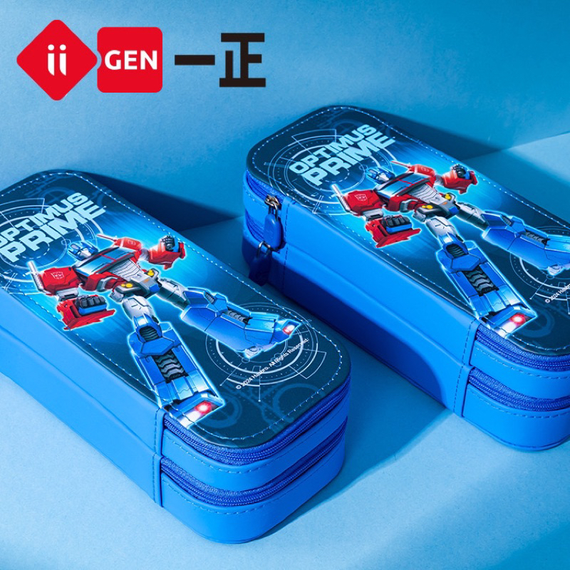 

iiGEN Kotak Pensil Transformer Kotak Pensil Tingkat 2Layer Pencil Case Transformes Bumblebee