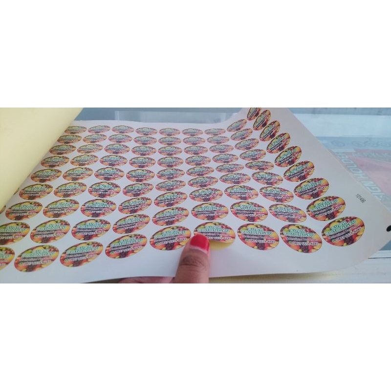 

Stiker label stiker bontak + cutting 1 lembar isi 126 biji