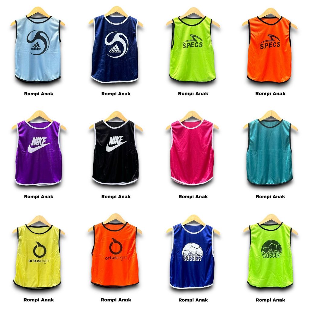 Rompi Futsal Anak Kekinian Rompi Bola Anak Usia 5-15 Tahun Rompi Latihan Olahraga Bola Futsal Anak S