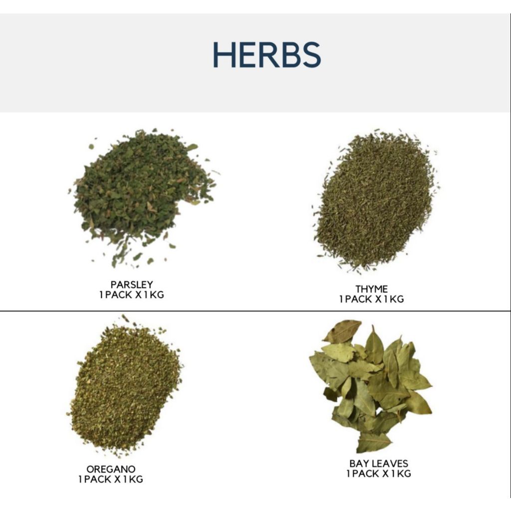 

DRY HERBS | PARSLEY, THYME, OREGANO & BAY LEAVES