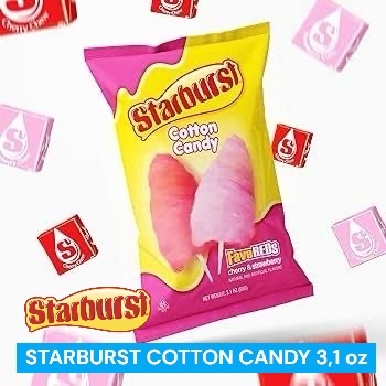 

STARBURST COTTON CANDY 3,1 OZ ( 88 GRAM ) PRODUCT OF USA