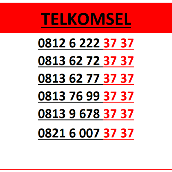 nomor cantik telkomsel simpati seri abab 3737 murah lengkap wn84 385