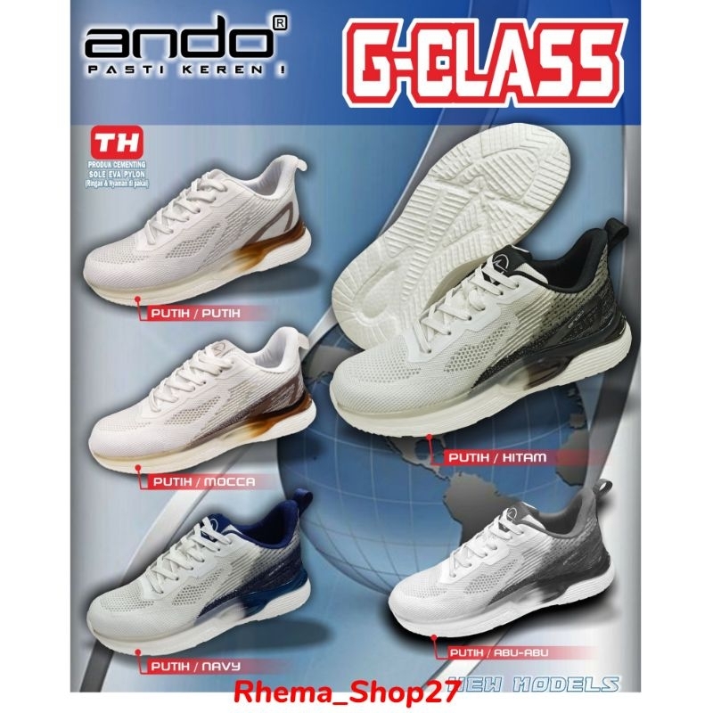 ANDO G-CLASS #TERBARU Sepatu Pria Sneakers Sport Ando G-CLASS (39-43) 100% ORI