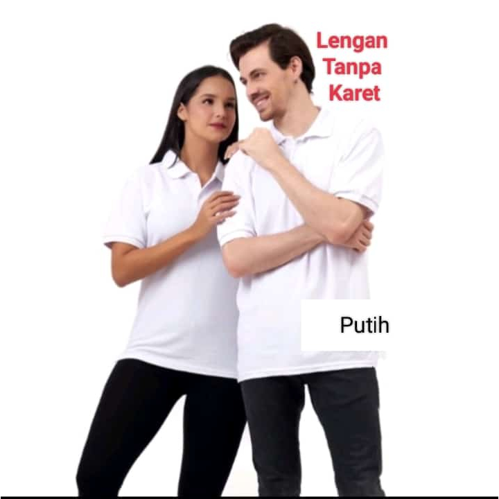 Kaos Kerah Polos Lengan Pendek Warna Putih - Kaos Kerah UNISEX - Kaos Kerah Pendek Putih Polos