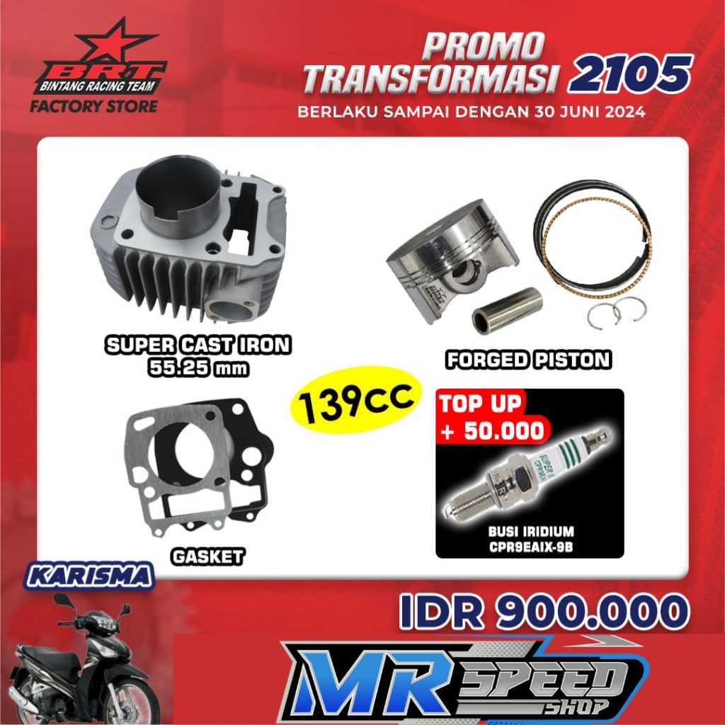 Paket Bore Up Blok Piston Karisma / Supra X 125 139CC