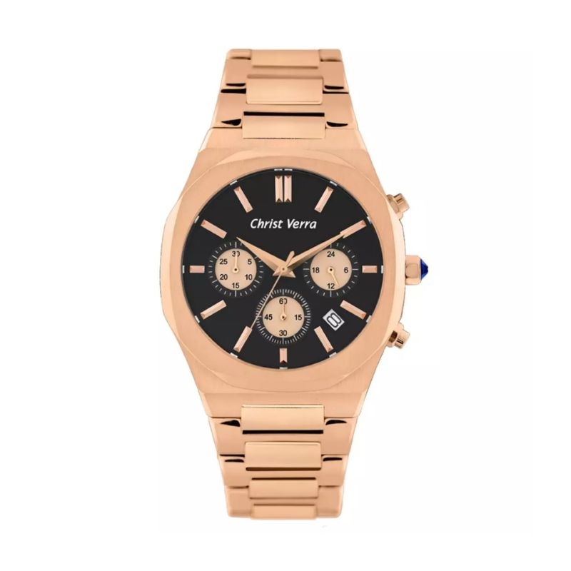 Jam Tangan Pria CHRIST VERRA CV 917867G-15 BLK Chronograph