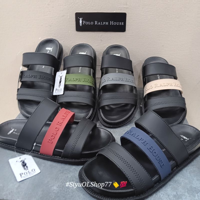 【COD/100% Original/Art HOTTO】Polo Ralph House Sandal Pria/Sandal Casual Pria/Sandal Slop/Sandal Jepi