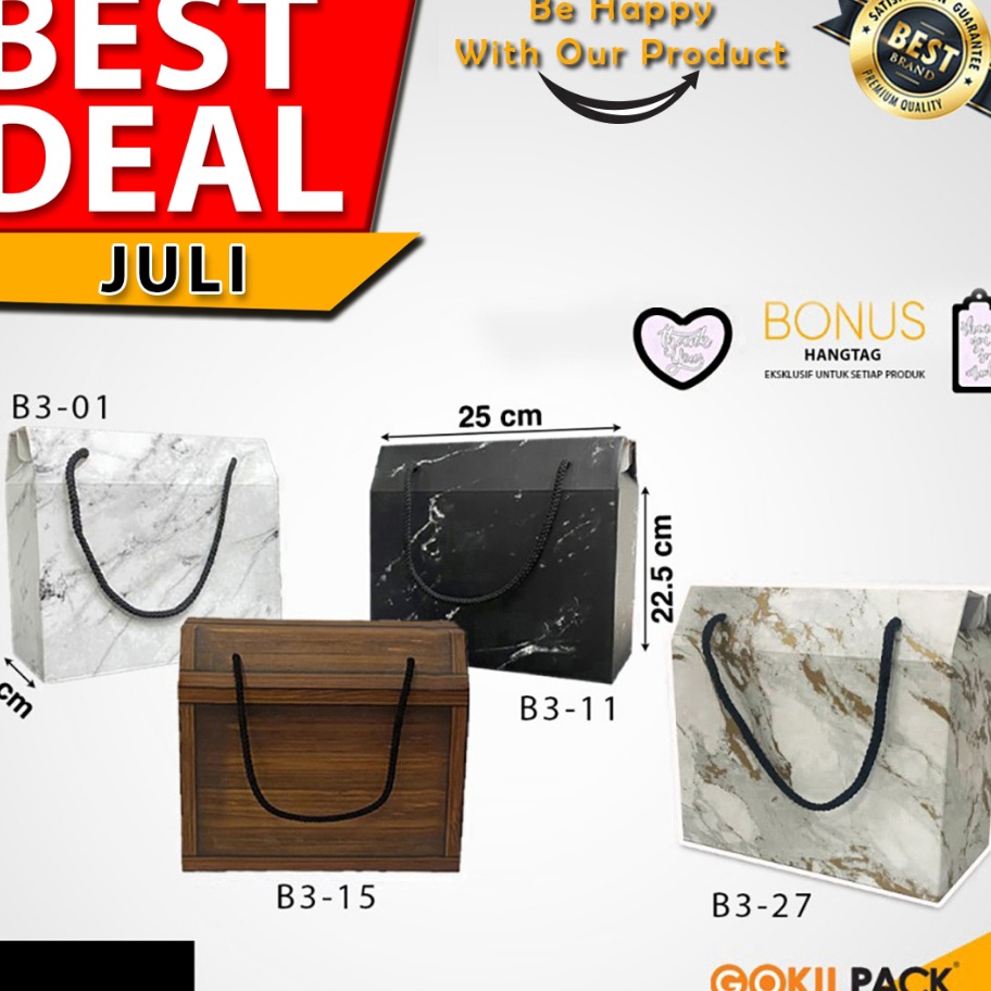 

CEPAT GOKILPACK Gable Box Dus Souvenir Packaging Motif Marble B31