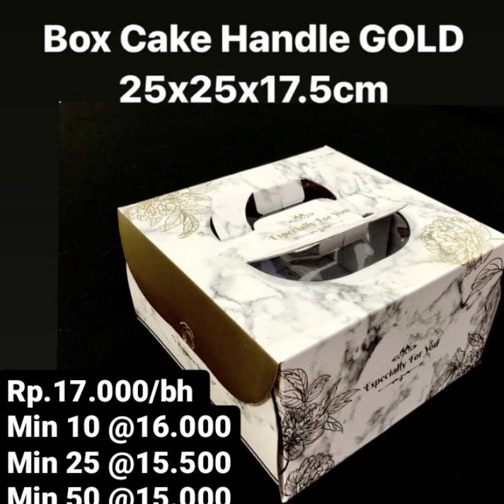 

TERBATAS Box Cake Handle GOLD 25x25x175cm